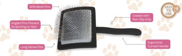Professional Pet Slicker Brush with Steel Pins, Ergonomic Design - Image 7
