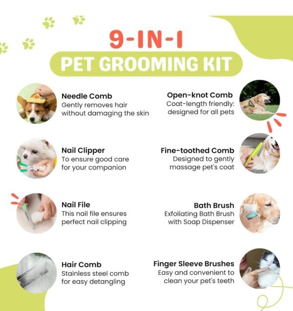 9Pcs Dog Grooming Kit - Image 9